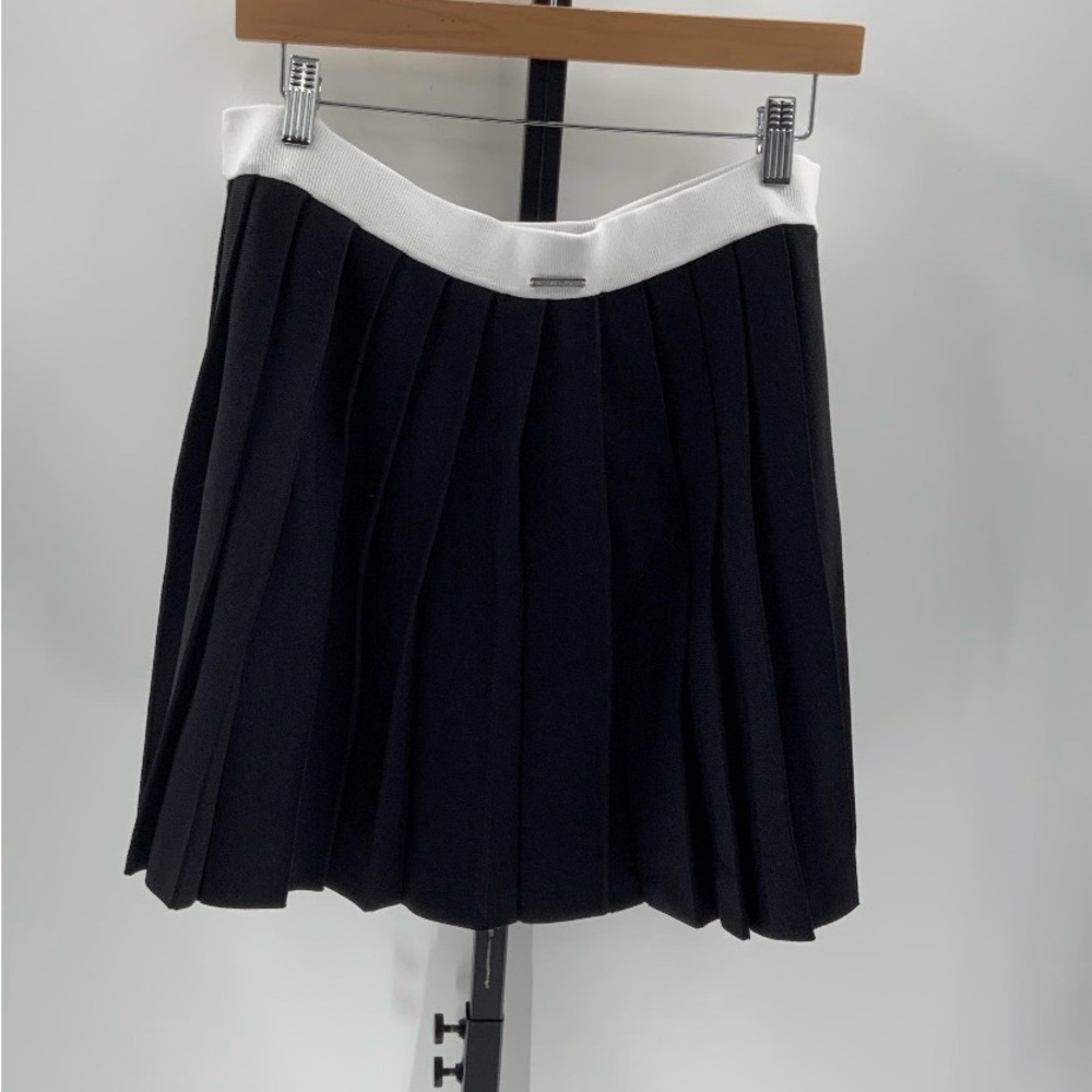 Michael Kors Cotton Blend NWOT Elegant Black and White Pleated Skirt SIZE XL
